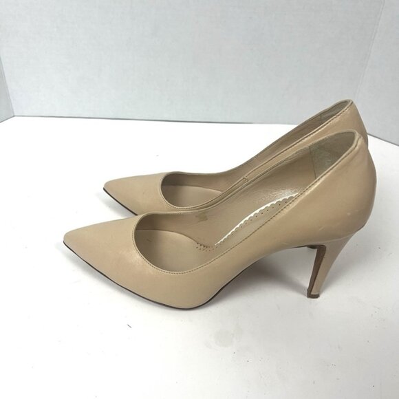 Navboot Classic Beige Pump EU 37 US 6.5 Nude Heel Business Wedding Shoes Italy - Picture 1 of 8